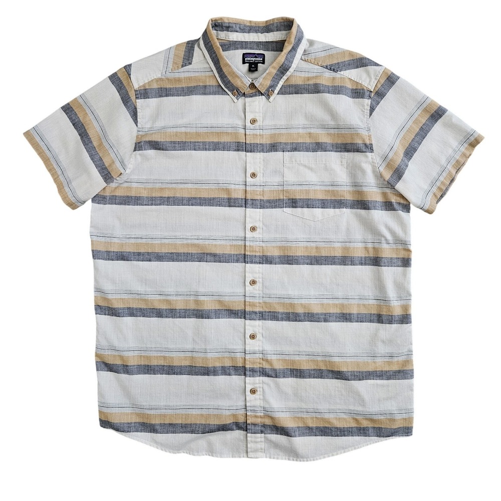 Patagonia (Mens Size XL) Bluffside Short Sleeve Shirt Striped Button Front Shirt